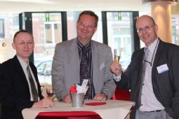 The Ericsson delegation enjoying the champagne! 