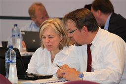 Delegates discussing at the workshop 